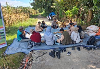 Kawal Ketahanan Pangan, Bhabinkamtibmas Karang Joang Sambangi Kebun Jagung Warga