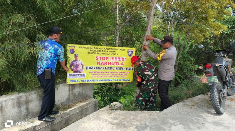 Tiga Pilar Graha Indah Pasang Spanduk STOP KARHUTLA dan Imbau Warga Cegah Kebakaran Hutan