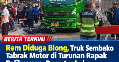 Rem Diduga Blong, Truk Sembako Tabrak Motor di Turunan Rapak Balikpapan, Pemotor Luka