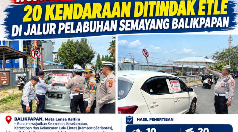 Wujudkan Zona Aman, 20 Kendaraan Ditindak ETLE di Jalur Pelabuhan Semayang Balikpapan