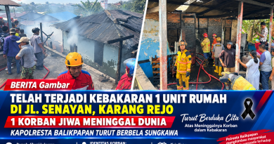 Kebakaran Rumah di Karang Rejo Balikpapan, Satu Lansia Meninggal Dunia